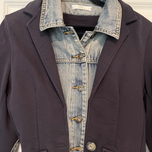 Baci Denim/black blazer jacket - Picture 2 of 5